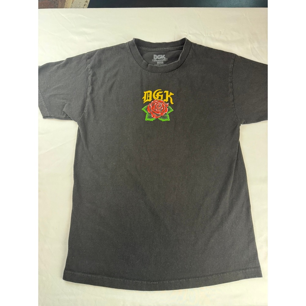 DGK Kids Black Virgin Mary Our Lady of Guadalupe Rose Graphic T-Shirt Medium